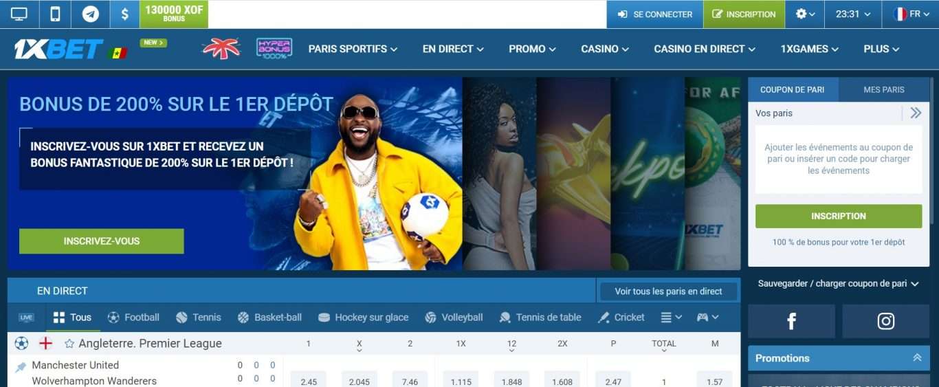 Établissement d'un Nouveau Compte sur 1xBet