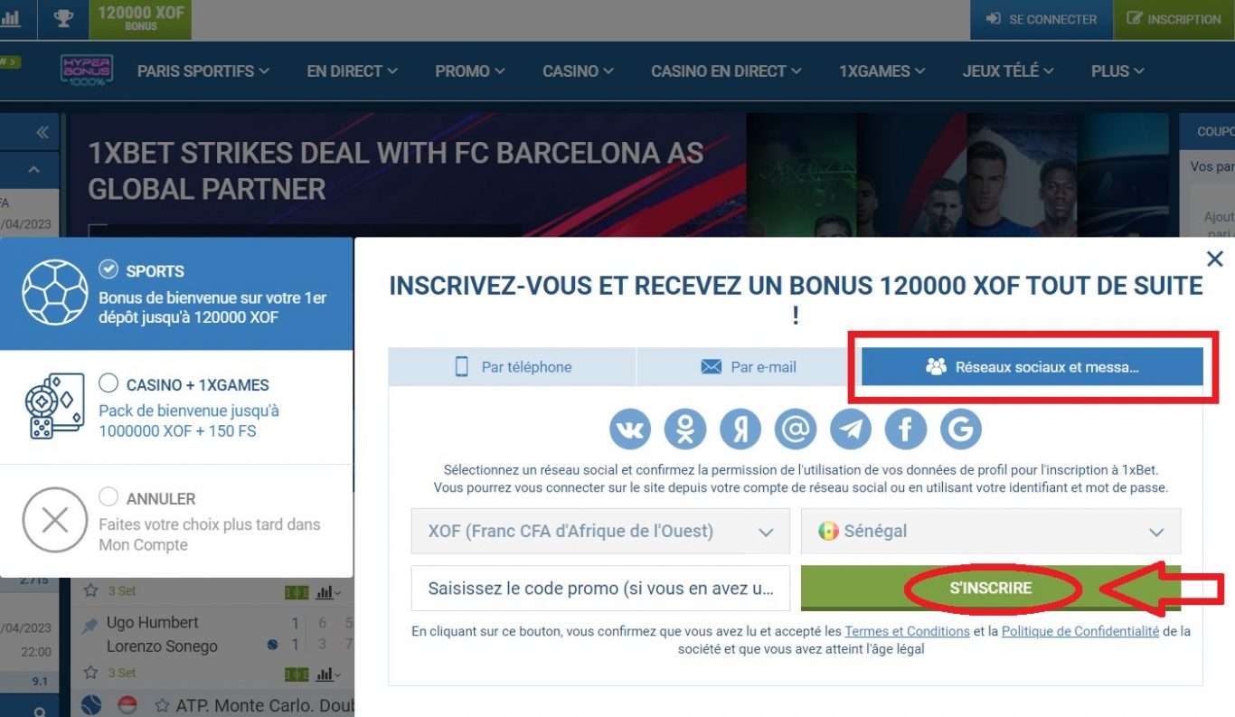 Procédures de Connexion Compte 1xBet