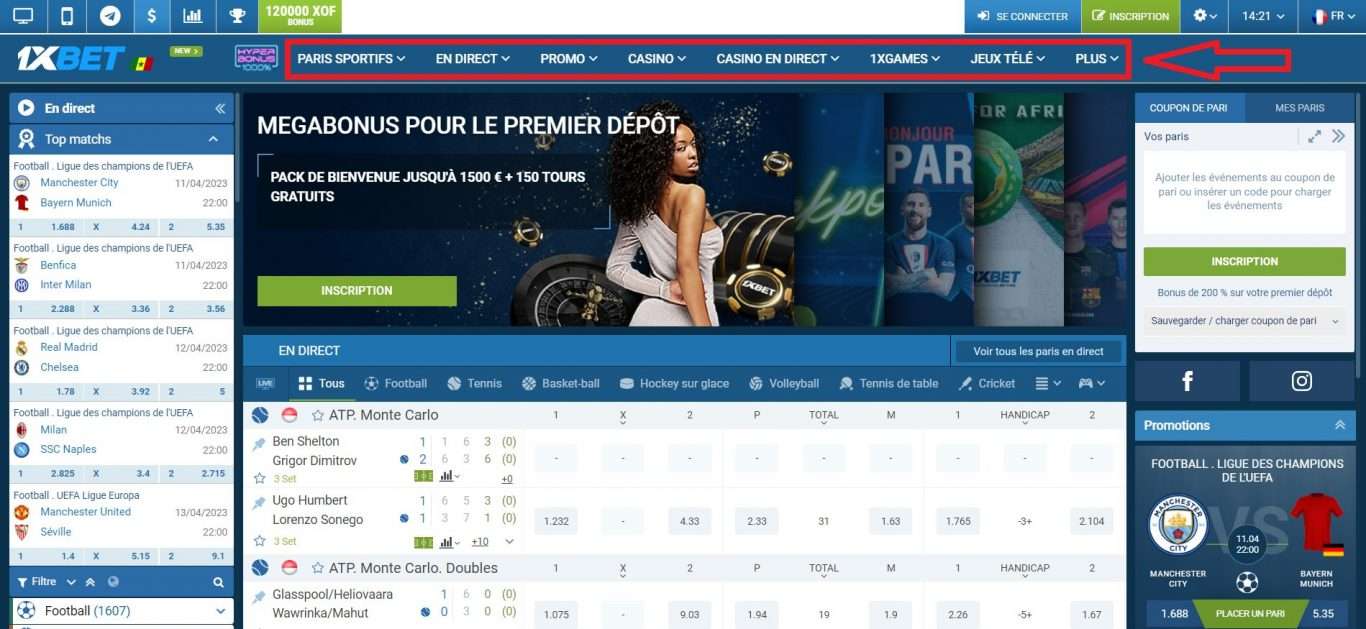 Les Divers Types de Paris Sportifs sur 1xBet Senegal